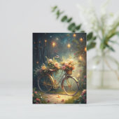 Bicycle and Flowers Postkarte (Stehend Vorderseite)