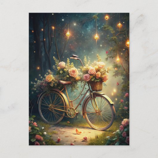 Bicycle and Flowers Postkarte (Vorderseite)