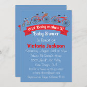 Bicycle Baby Shower Einladung (Vorne/Hinten)