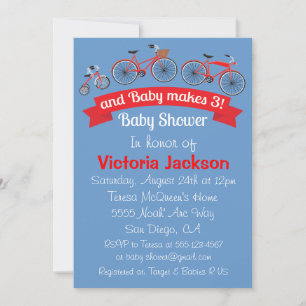 Bicycle Baby Shower Einladung