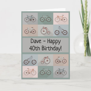 Bicycle Birthday Card Mann Männlicher Junge Karte