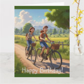 Bicycle Birthday Karte (Gelbe Blume)