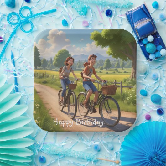 Bicycle Birthday Pappteller (Party)