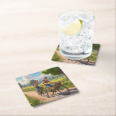 Bicycle Birthday Rechteckiger Pappuntersetzer (Vor Ort)