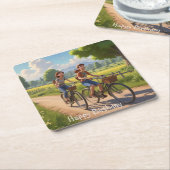 Bicycle Birthday Rechteckiger Pappuntersetzer (angewinkelt)