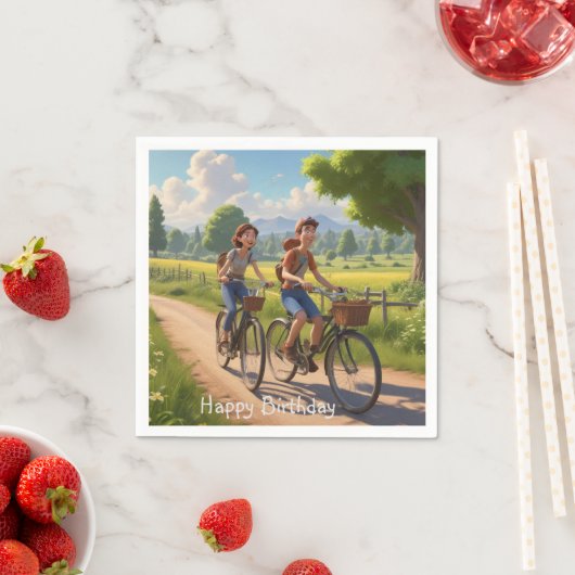 Bicycle Birthday Serviette (Beispiel)