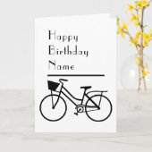 Bicycle Black and White Minimal Geburtstag Karte (Gelbe Blume)
