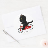 Bicycle Black Cat Runder Aufkleber (Umschlag)