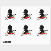 Bicycle Black Cat Runder Aufkleber (Blatt)