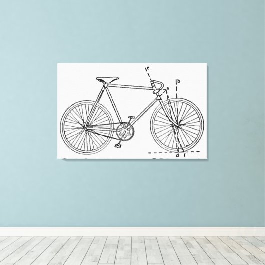 Bicycle Blueprint Leinwanddruck (Insitu (Holzboden))