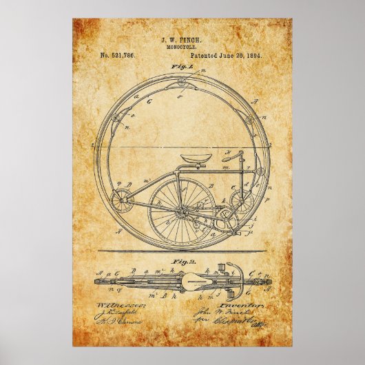Bicycle Blueprint Poster (Vorne)