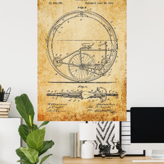 Bicycle Blueprint Poster (Heimbüro)