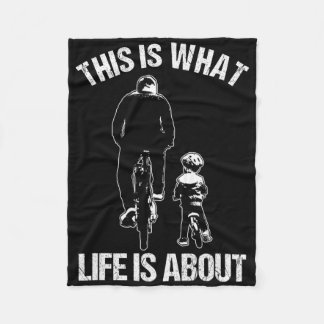 Bicycle Bmx Cyclist Father And Son Child Cyclist B Fleecedecke