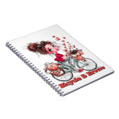 Bicycle & Brews Cute Coffee Girl Spiral Notebook Notizblock (Rechte Seite)