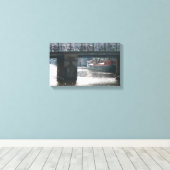 Bicycle Bridge Winter Scene Amsterdam Canvas Print Leinwanddruck (Insitu (Holzboden))