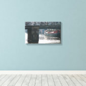 Bicycle Bridge Winter Scene Amsterdam Canvas Print Leinwanddruck (Insitu (Holzboden))