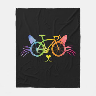 Bicycle Cat Lgbt Fleecedecke
