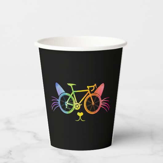 Bicycle Cat Lgbt Pappbecher (Vorderseite)