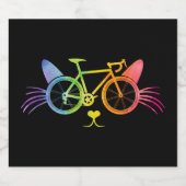 Bicycle Cat Lgbt Schaumweinetikett (Einzelnes Label)