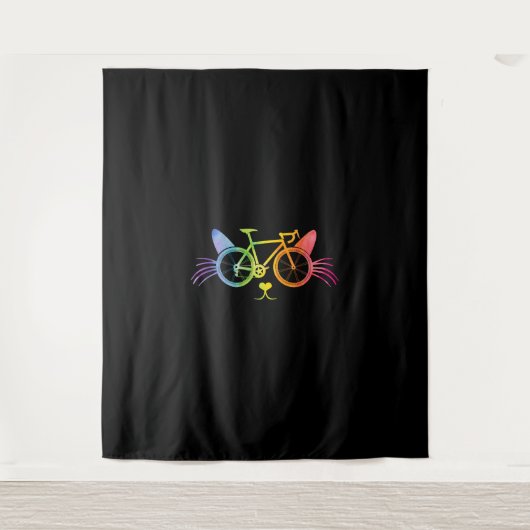 Bicycle Cat Lgbt Wandteppich (Vorderseite)