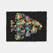 Bicycle Christmas Tree Funny Santa Bicycle Lover B Fleecedecke (Vorderseite (Horizontal))