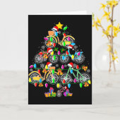 Bicycle Christmas Tree Funny Santa Bicycle Lover B Karte (Gelbe Blume)