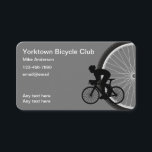 Bicycle Club Thema Business Cards Visitenkarte<br><div class="desc">Fahrrad-Thema Visitenkarten mit einem Fahrrad und Rad im Hintergrund mit klassischem Layout entworfen. Für einen Fahrradclub,  einen Fahrradclub,  ein Rennen,  eine Veranstaltung oder ein Geschäft.</div>