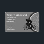 Bicycle Club Thema Business Cards Visitenkarte<br><div class="desc">Fahrrad-Thema Visitenkarten mit einem Fahrrad und Rad im Hintergrund mit klassischem Layout entworfen. Für einen Fahrradclub,  einen Fahrradclub,  ein Rennen,  eine Veranstaltung oder ein Geschäft.</div>