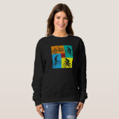 Bicycle Cyling Square Pattern Desinged Sweatshirt (Vorne ganz)