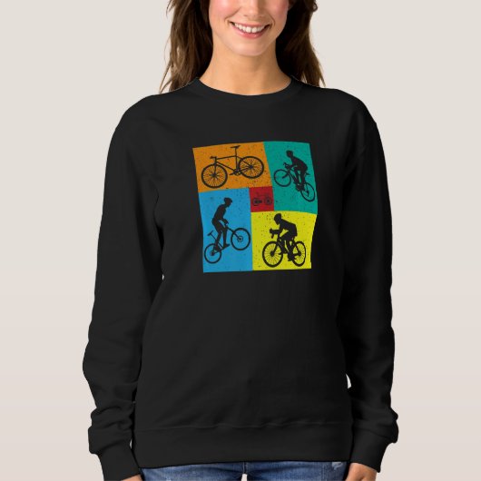 Bicycle Cyling Square Pattern Desinged Sweatshirt (Vorderseite)