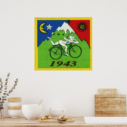 "Bicycle Day Celebration Blotter" Poster (Küche)