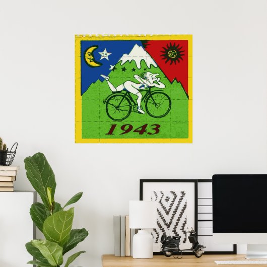 "Bicycle Day Celebration Blotter" Poster (Heimbüro)