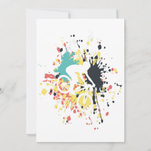 Bicycle Downhill Color Splash Einladung