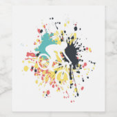 Bicycle Downhill Color Splash Weinetikett (Einzelnes Label)