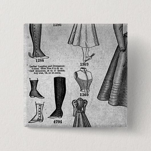 Bicycle Fashions1897 Dame - Vintag Button (Vorderseite)