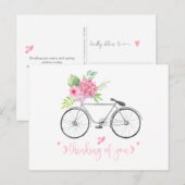 Bicycle Floral Bouquet Script Font Thinking of You Postkarte (Vorne/Hinten)