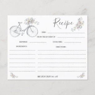 Bicycle Floral Rezeptkarte