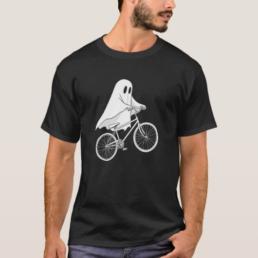 Bicycle Ghost Rider Spooky Halloween Cyclist T-Shirt (Vorderseite)