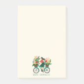 Bicycle Girl Blume Einkaufsliste Post-it Klebezettel (Vorderseite)