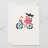 Bicycle Girl Fall Pumpkins Brautparty Einladung (Rückseite)