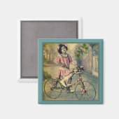 Bicycle Girl Magnet (Vorderseite/Rückseite)