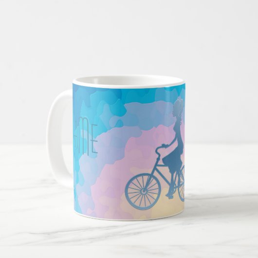 Bicycle Girl Triple Monogram Kaffeetasse (Vorderseite Links)
