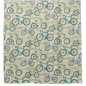 Bicycle Journey Blue Duschvorhang (Vorderseite)