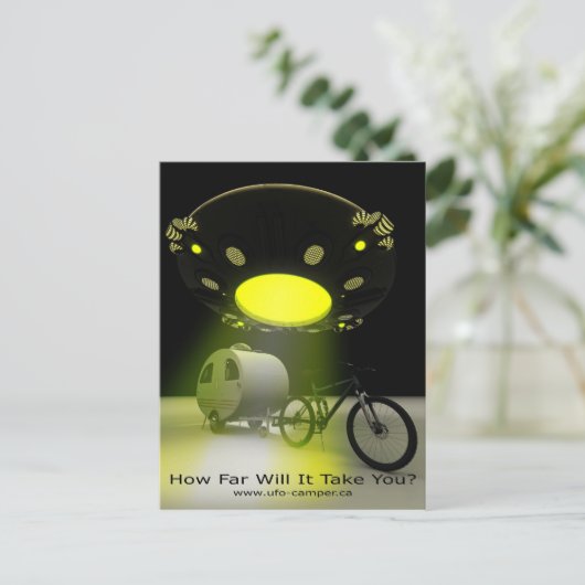 Bicycle Mini Camper Mark II Design UFO Promo 2 Postkarte (Stehend Vorderseite)