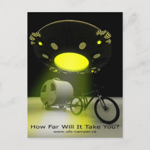 Bicycle Mini Camper Mark II Design UFO Promo 2 Postkarte