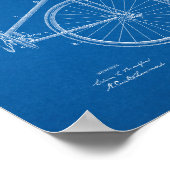 Bicycle Patent - Blueprint Poster (Ecke)