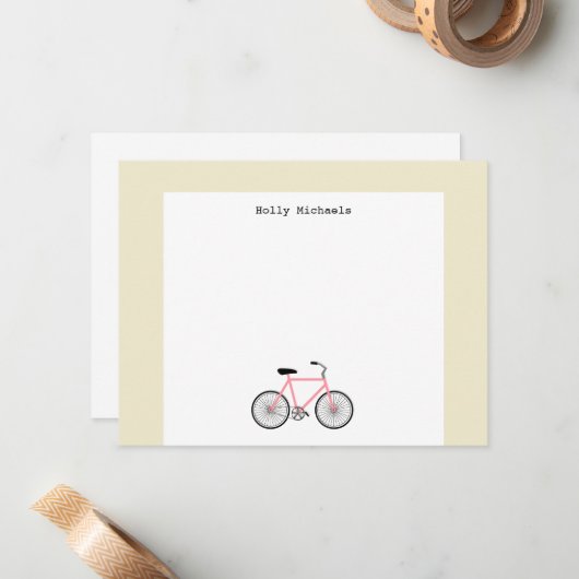Bicycle Personalisiert Flat Notecard Mitteilungskarte (Vorderseite/Rückseite Beispiel)