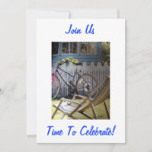 BICYCLE/PICKET FENCE "KOMME JOIN US" INVITATION EINLADUNG (Vorderseite)