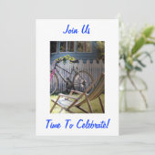 BICYCLE/PICKET FENCE "KOMME JOIN US" INVITATION EINLADUNG (Stehend Vorderseite)