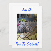 BICYCLE/PICKET FENCE "KOMME JOIN US" INVITATION EINLADUNG (Vorne/Hinten)
